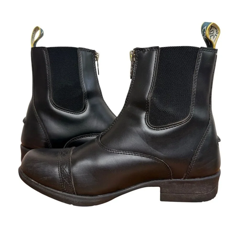 Moretta Clio Paddock Boots Women’s 5 Black Front Zip Equestrian Riding Chelsea
